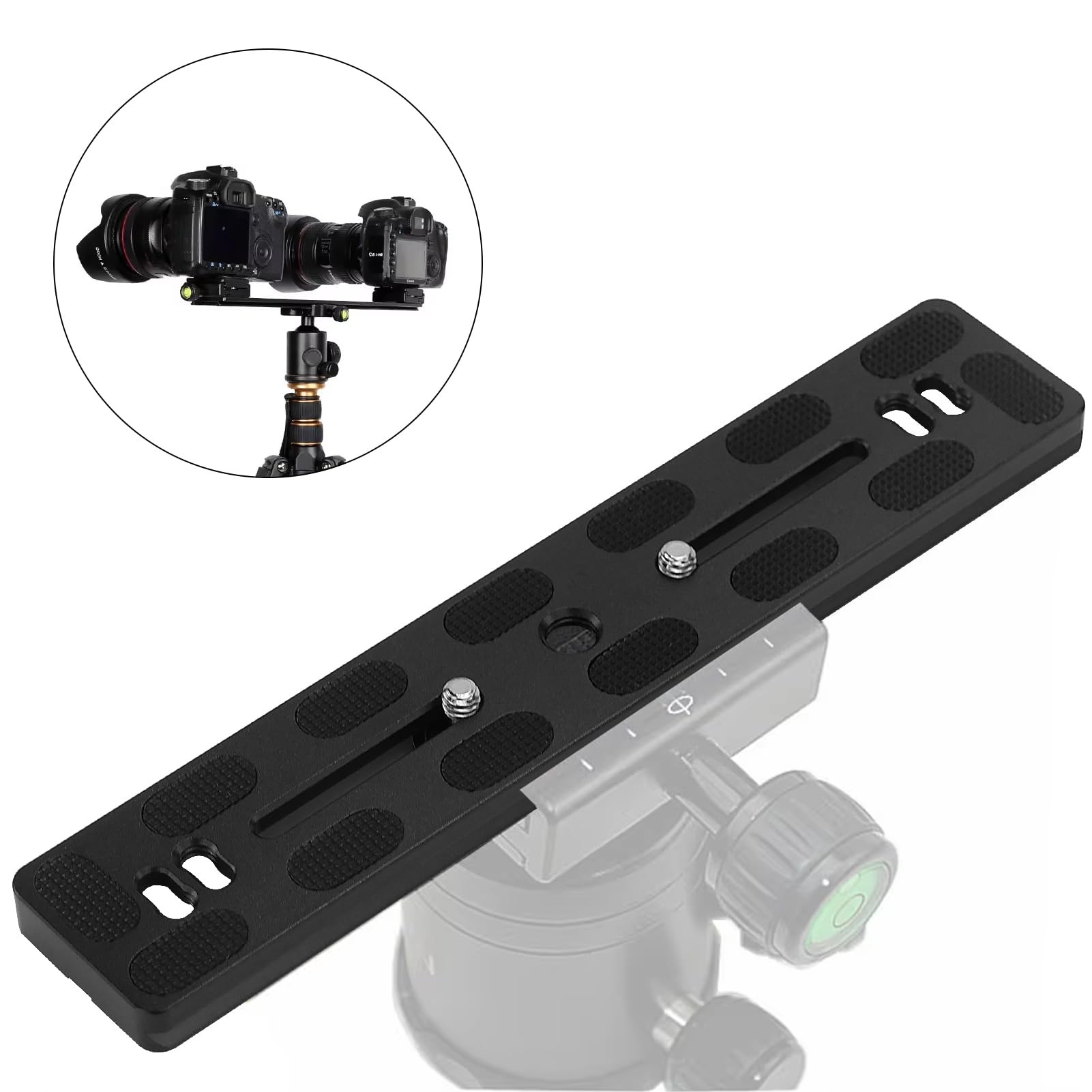 Piastra a sgancio rapido 200 mm, compatibile con testa a sfera Arca Swiss e morsetto
