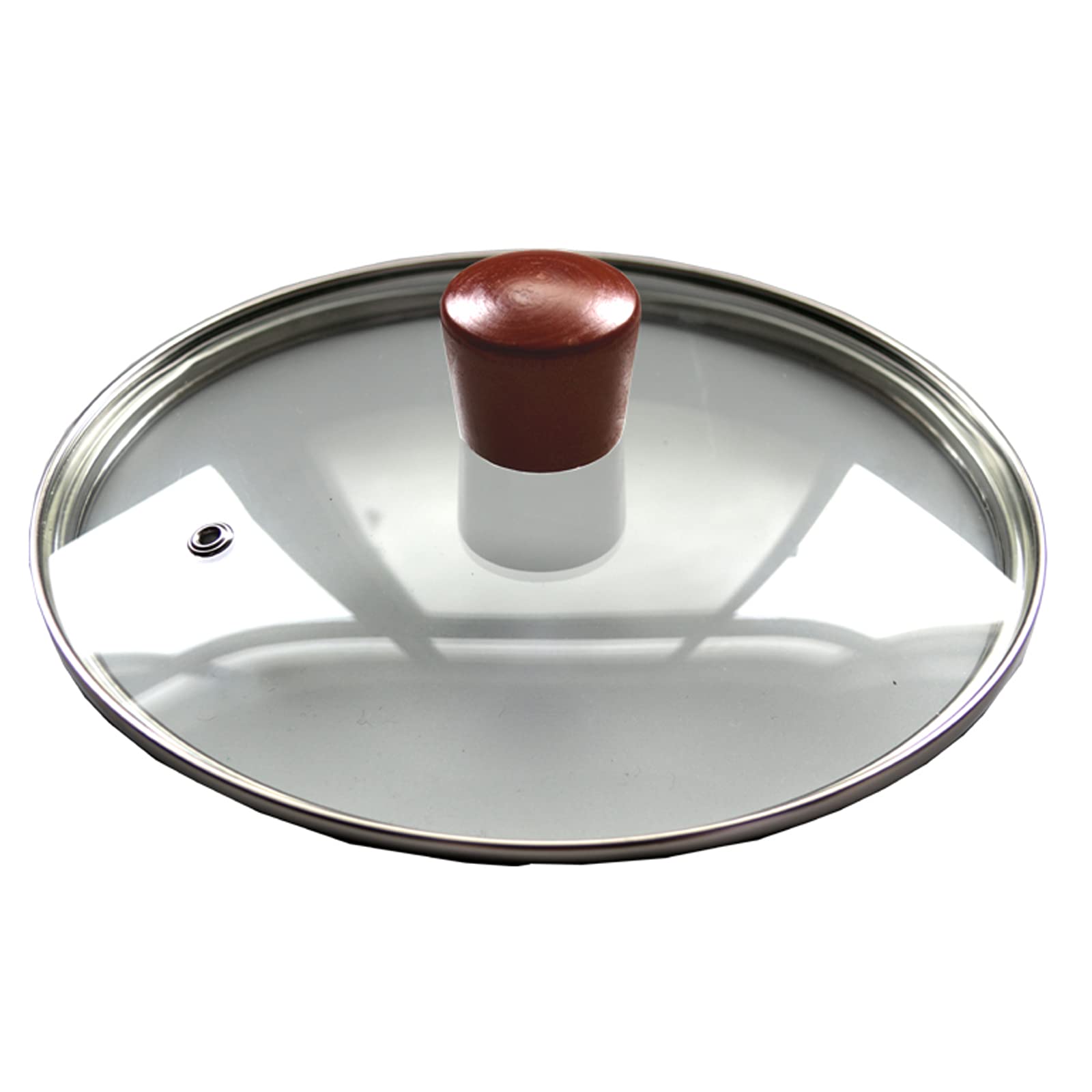Coperchio per padelle Nuovi coperchi di Ricambio in Vetro temperato per padelle pentole e casseruole, frittura con manopola del Flusso d'Aria in Acciaio Inossidabile (24 cm)