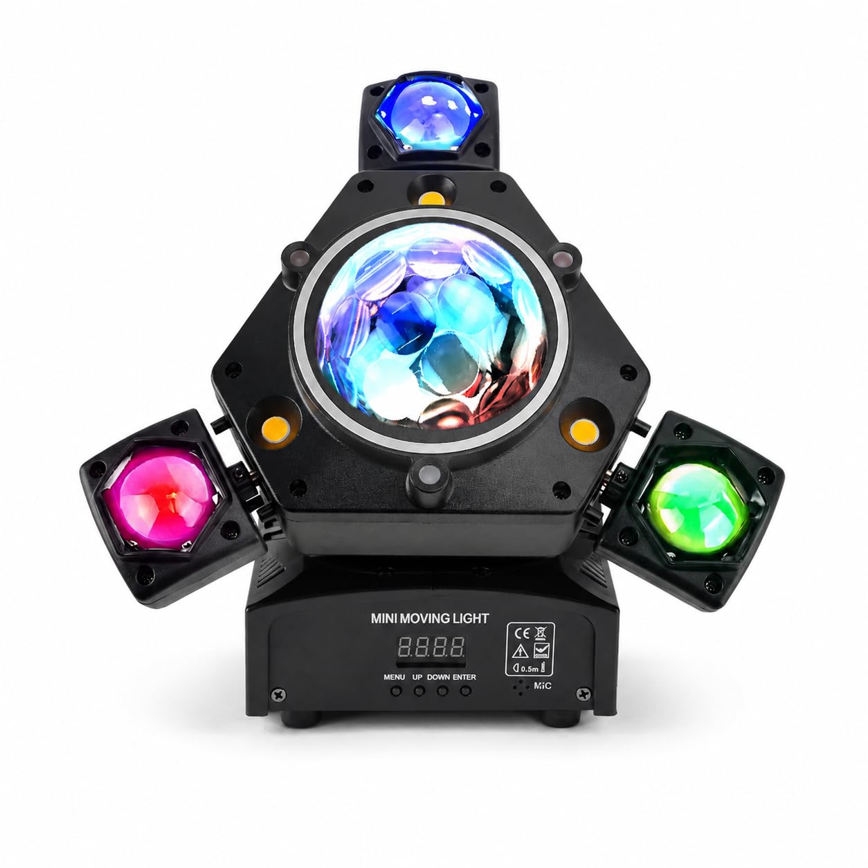 Luz LED DMX de cabeza móvil, 3 cabezas RGBW, luz de escenario móvil, luces de discoteca DJ para DJ, discoteca, fiesta, concierto, mando a distancia, cabezal de movimiento