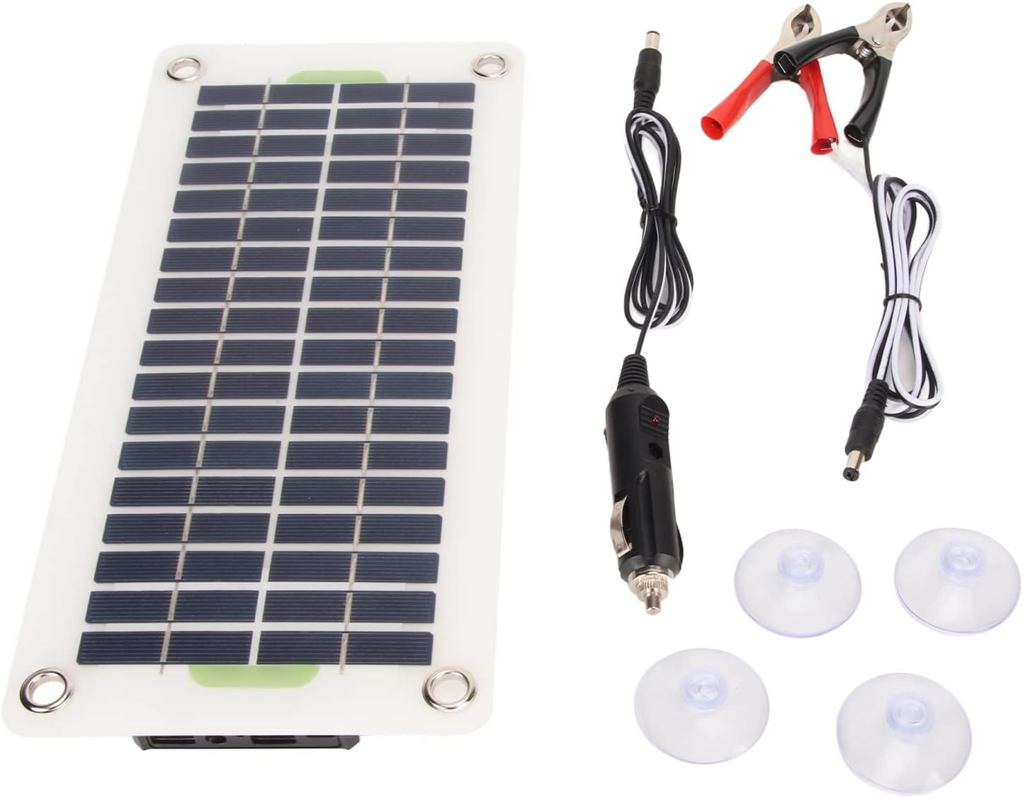 Portable Solar Panel 12V 30W Polycrystalline USB Waterproof Solar Charger with Cigarette Lighter for Car Van Boat Caravan Camper
