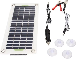 Focket Solarpanel-Autobatterie-Ladegerät mit 2 USB-Ausgängen, 30W 12V 24V tragbares wasserdichtes Solarpanel-Kit mit Zigarettenanzünder-Stecker & Batterieclip für Auto, Yachten