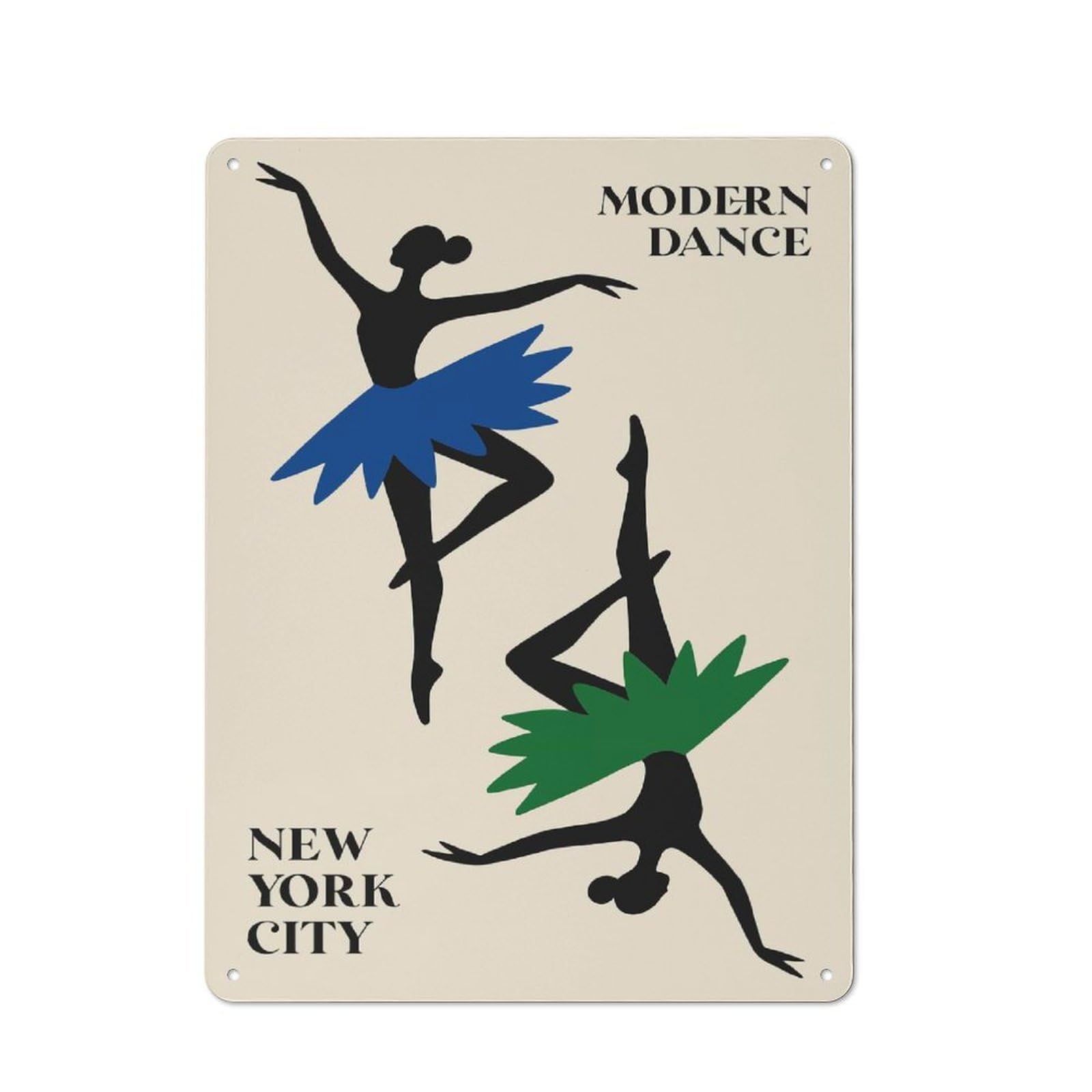 Junmoney Style Metal Wall Sign 40X30cm Featuring Modern Dance Ballet For Pub Or Café, Housewarming Wall Decor For People Furnishing Pub And Café