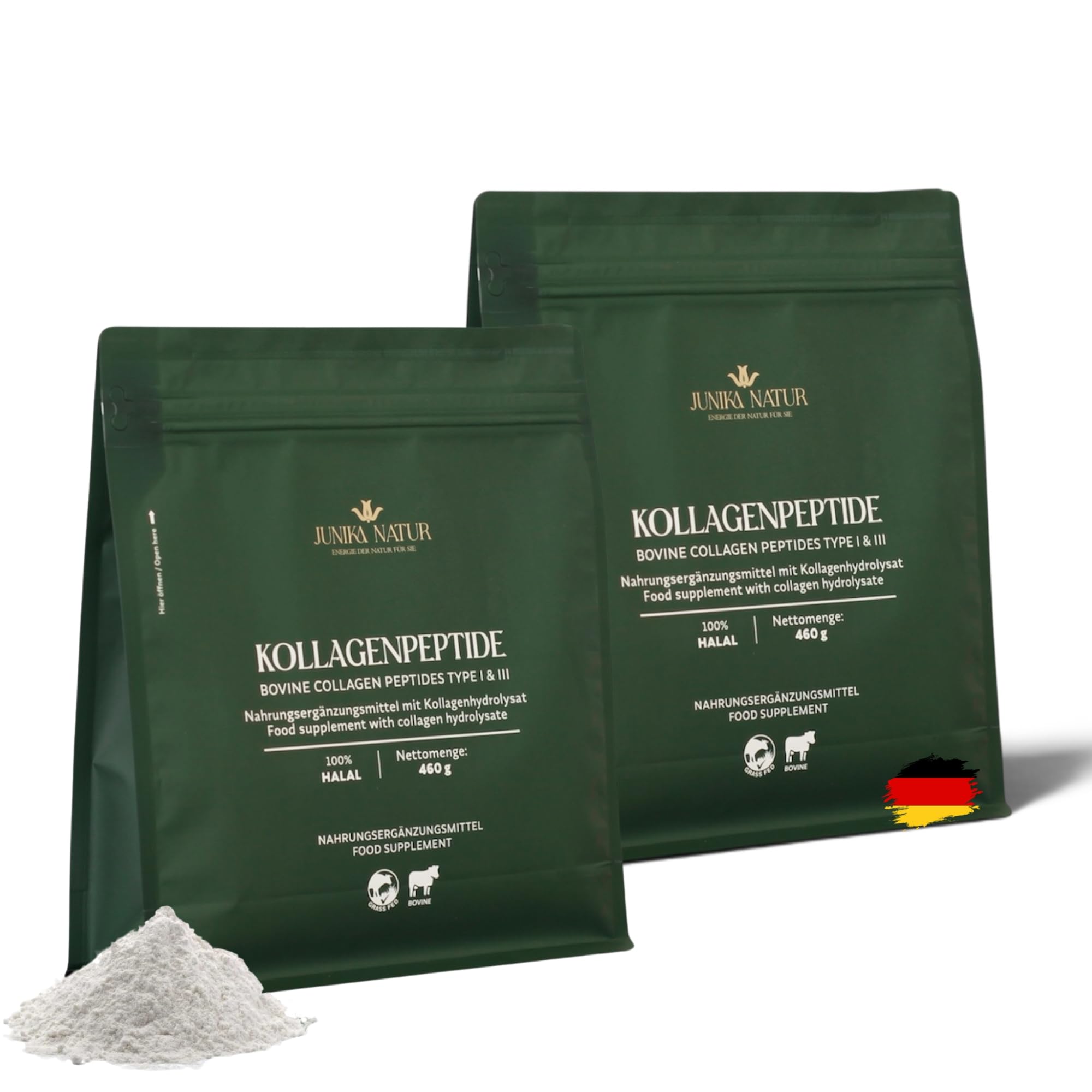 Collagene in Polvere 920 g (Confezione da 2) – Peptidi di Collagene Idrolizzato ad Alto Dosaggio – Proteine 17 g per Porzione, Halal – Collagene di Manzo Tipo 1 e 3 per Pelle Capelli Unghie