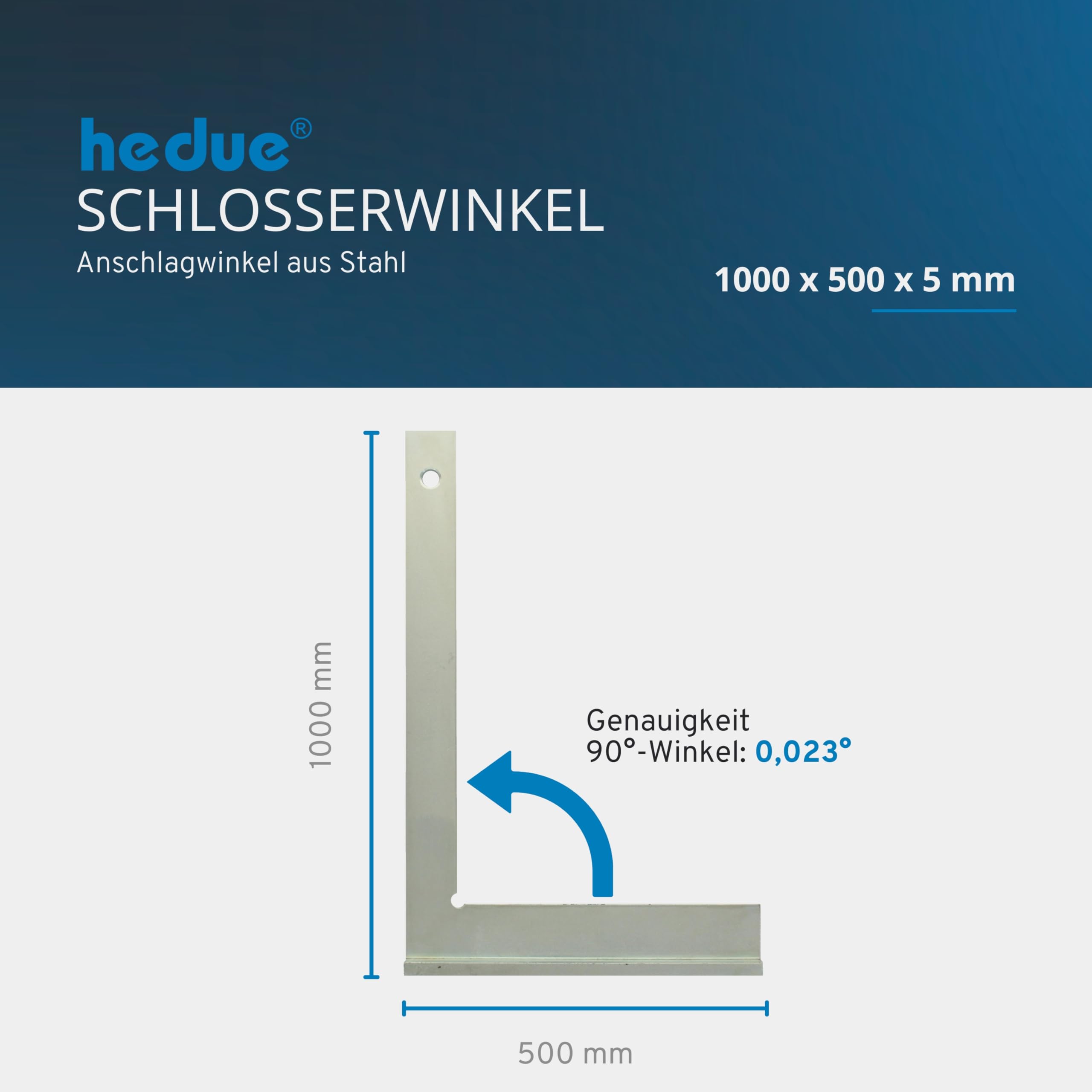 Schlosserwinkel mit Anschlag - Winkel Anschlagwinkel aus verzinktem Stahl, rechter Winkel Werkzeug 1000 x 500mm