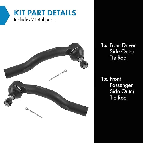 Miniatura 199 de TRQ Juego de barras de acoplamiento exteriores compatibles con Chevrolet Cruze Volt 2016-2019