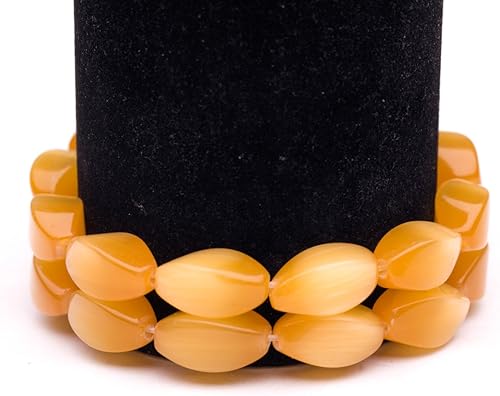 Los granos anaranjados del ojo de gato retorcidos ovalados de la fibra óptica de los granos 49.2 ft m