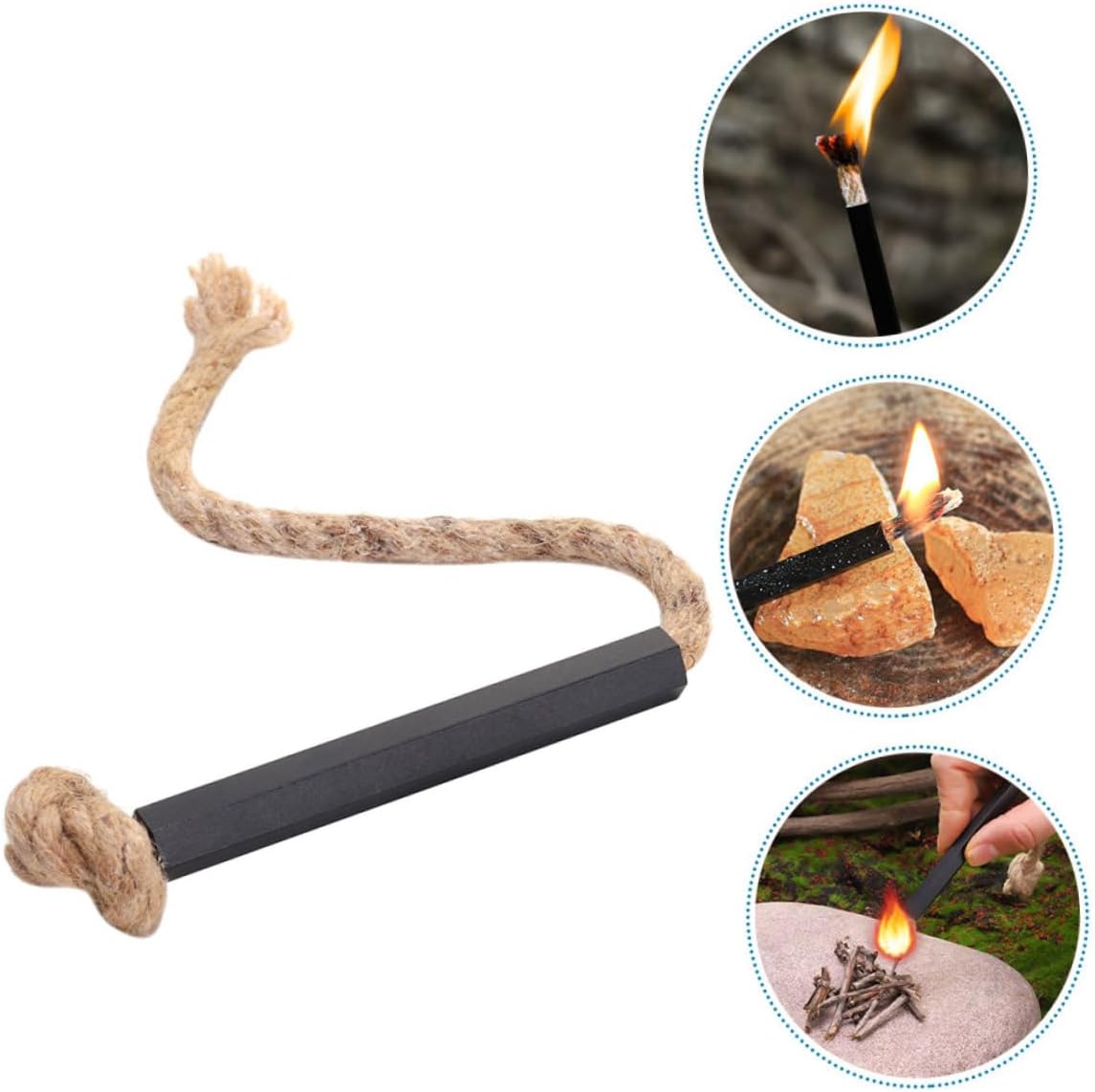 Yardwe 4pcs Fire Starter Rope for Outdoor Camping Waterproof Flax Rope Fire Lighter Portable Design Essential Survival Gear for Campfires and BBQs