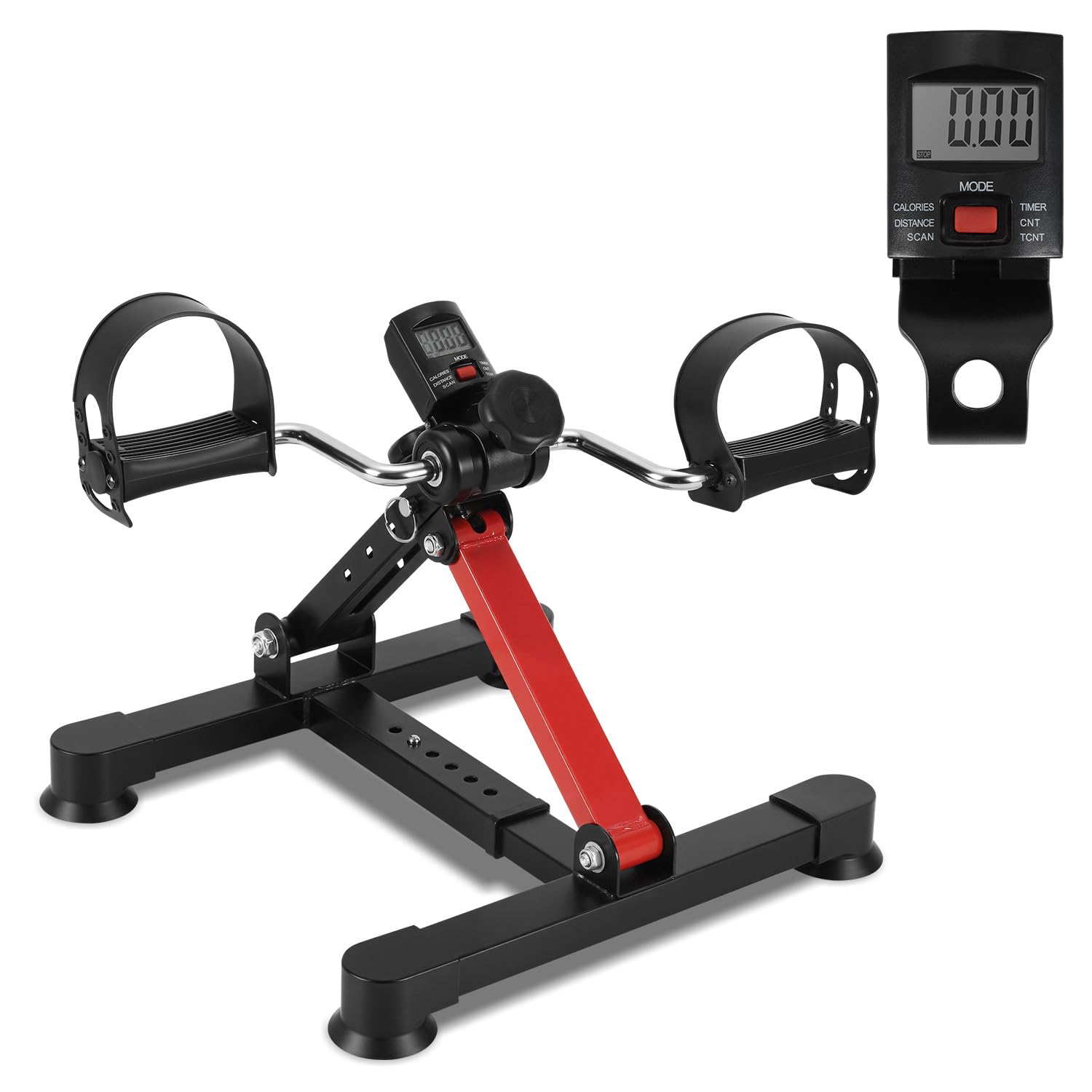 Mini trenażer nóg z monitorem LCD, składany, trener ramion i nóg, urządzenie fitness do domu i biura, idealny dla seniorów, rehabilitacji i treningu ruchowego