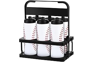 Yaomiao 32 oz 6-Pack Water Bottle Carrier with Baseball Bottles