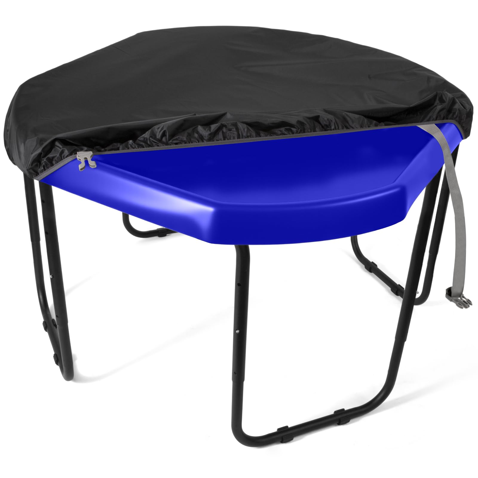 Tuff Tray Cover 100x100x10cm, Waterproof & Windproof Elastic Helm with Straps for Tuff Tray with Stand, Tuff Tray Accessories for Outdoor Play, Universal Fit To Any Tuff Tray Size