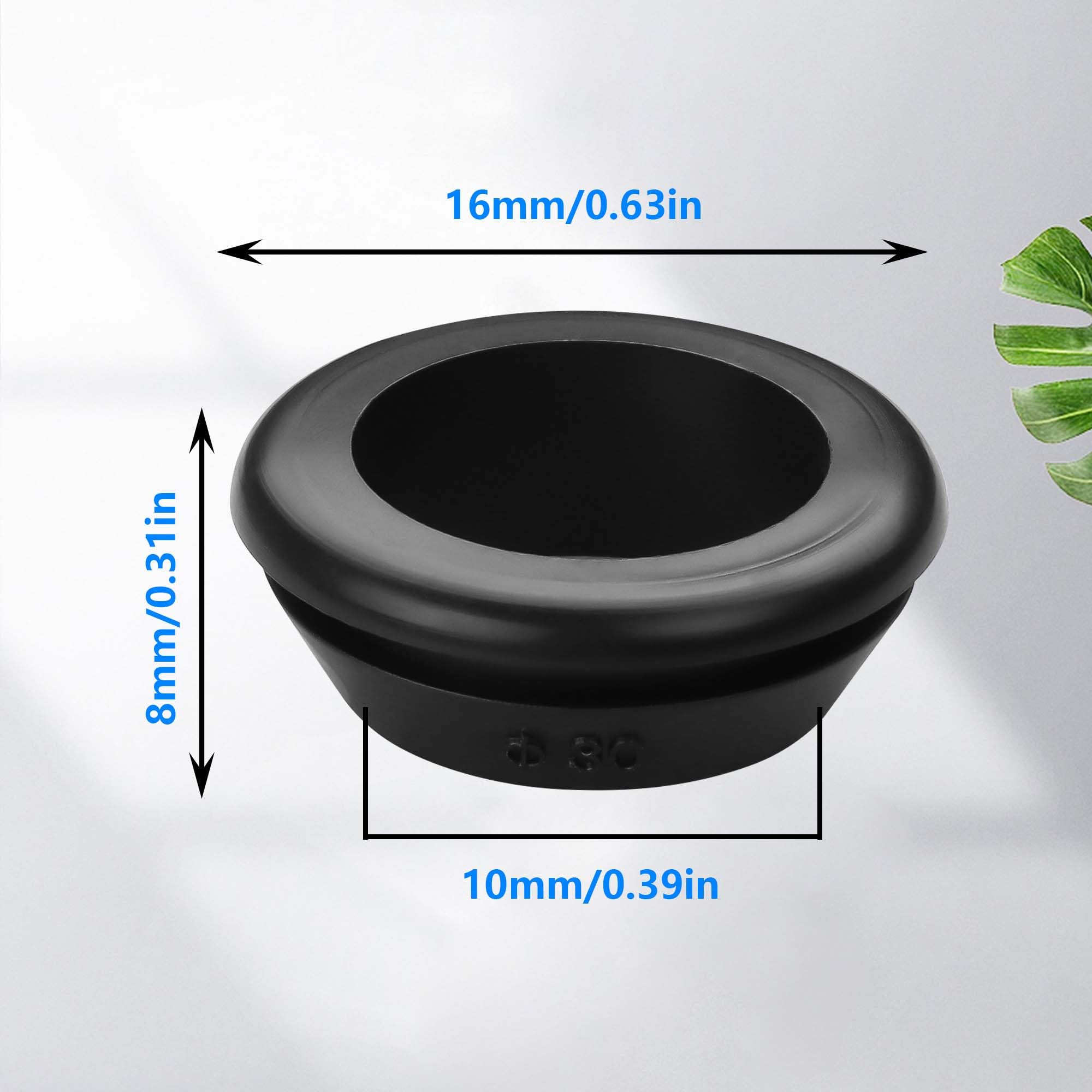 GINTOOYUN 20 Pcs 17mm Rubber Grommets, 0.67 Inch Inner Diameter Rubber Hole Grommets for Wires Cables, Plugs, and Firewalls (30mm) - Image 2