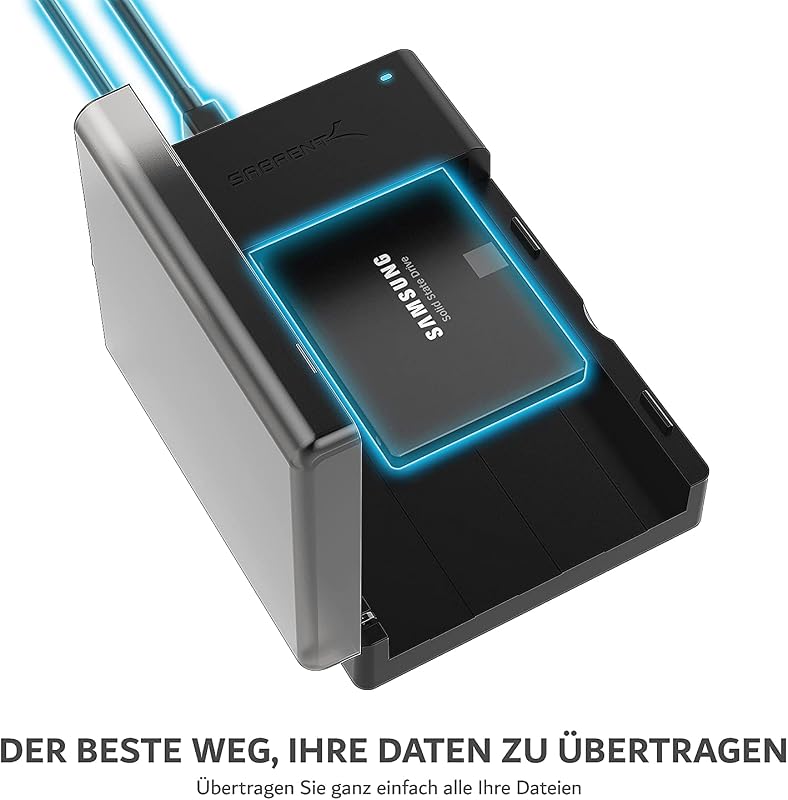 SABRENT Külső Merevlemez Dokkoló 2.5"/3.5" SATA HDD és SSD Meghajtókhoz - USB 3.0 Csatlakozás, 5Gbps Adatátvitel, 22TB Kapacitásig, Alumíniu