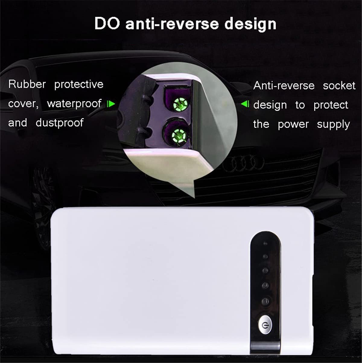 Pack de Batterie de démarrage, démarreur de Voiture Portable, Bloc d'alimentation 12 V 30 000 mAh, Booster de Batterie de Voiture d'urgence avec lumière LED intégrée
