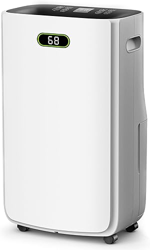 Deshumidificador de 5000 pies cuadrados para sótano con manguera de drenaje, deshumidificadores de 80 pintas para el hogar con tanque de agua grande
