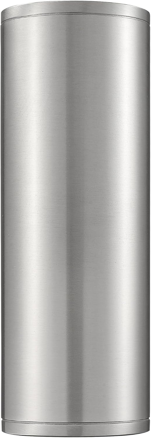 ML Lighting | Vegas Collection | 42002-AL | 2 Light Outdoor Wall Sconce in Aluminum Finish with Frosted Glass Shade | Sleek Contemporary Cylindrical Design for a Focused Perfect Glow
