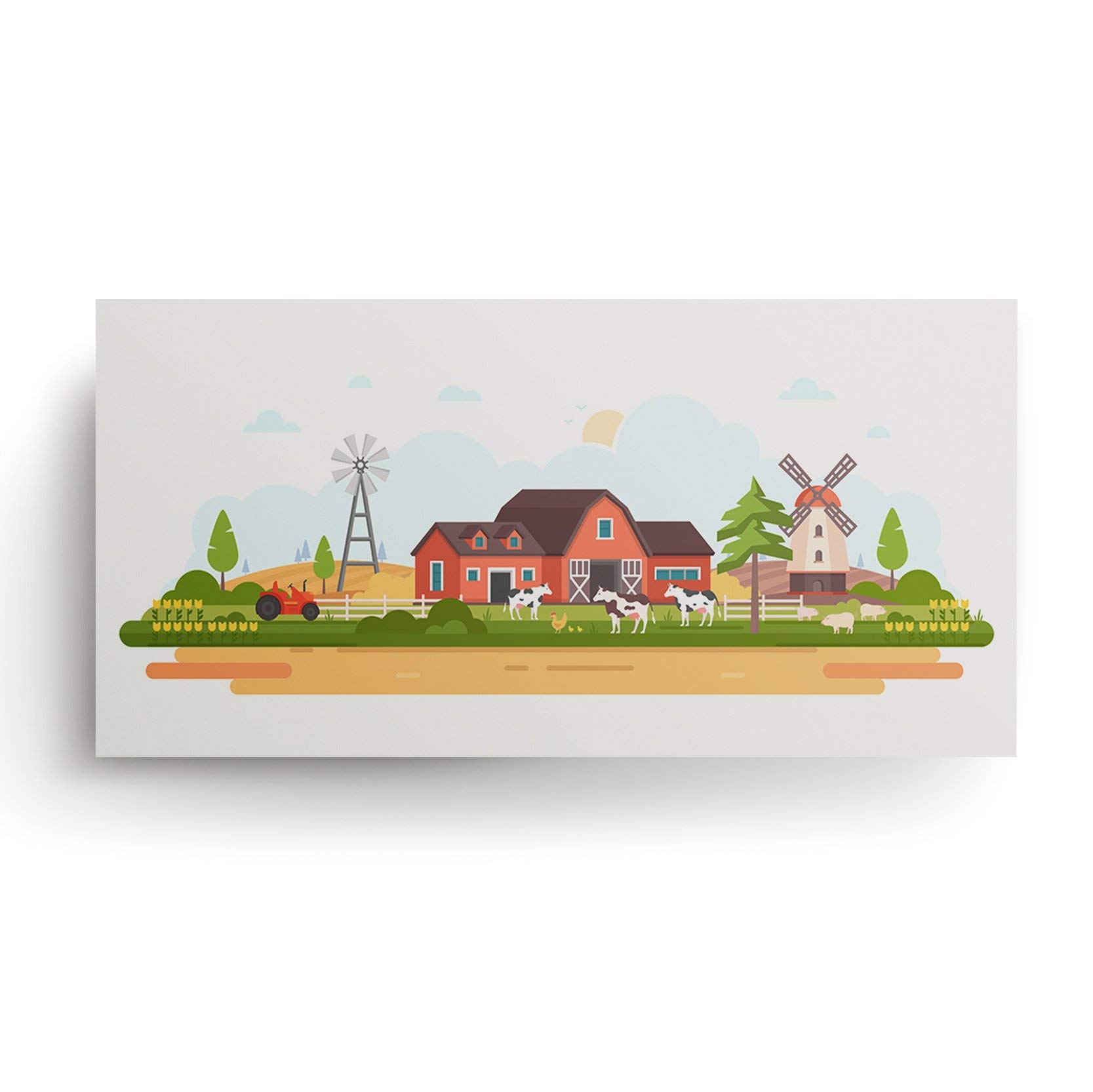 Granja Cartel Arte Imprimir casa de la Pared decoración vivero Impresiones bebé Sala Molino de Viento Carteles de Cultivo Tractor casero Agricultor Ptint Gran Regalo