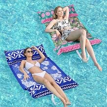 Inflatable Pool Hammock Floats for Adults, 4-in-1 Multi-Purpose Water Lounge Chair Raft, Durable PVC Pool Floatie for Swimming Pool, Lake, Beach, Outdoor Summer Fun