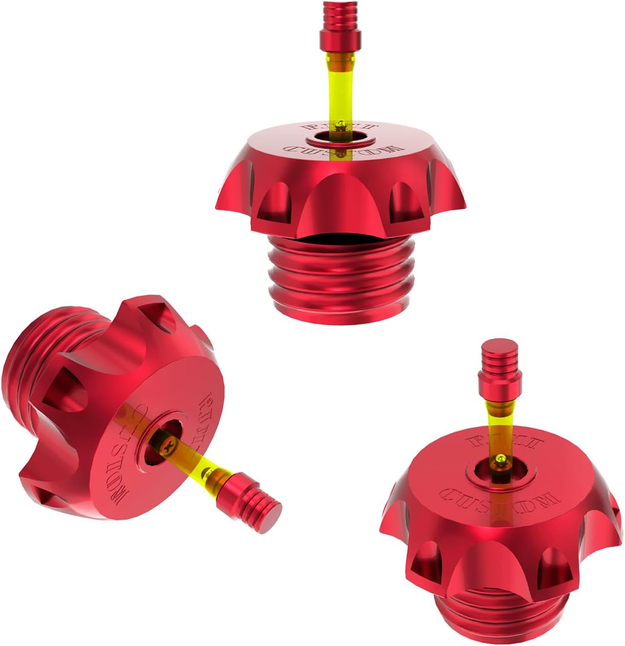 Red Aluminum Anti-Leak Gas Fuel Tank Cap Cover with Breather Hose Fits for Harley Davidson Softail Dyna Sportster Touring (Red)