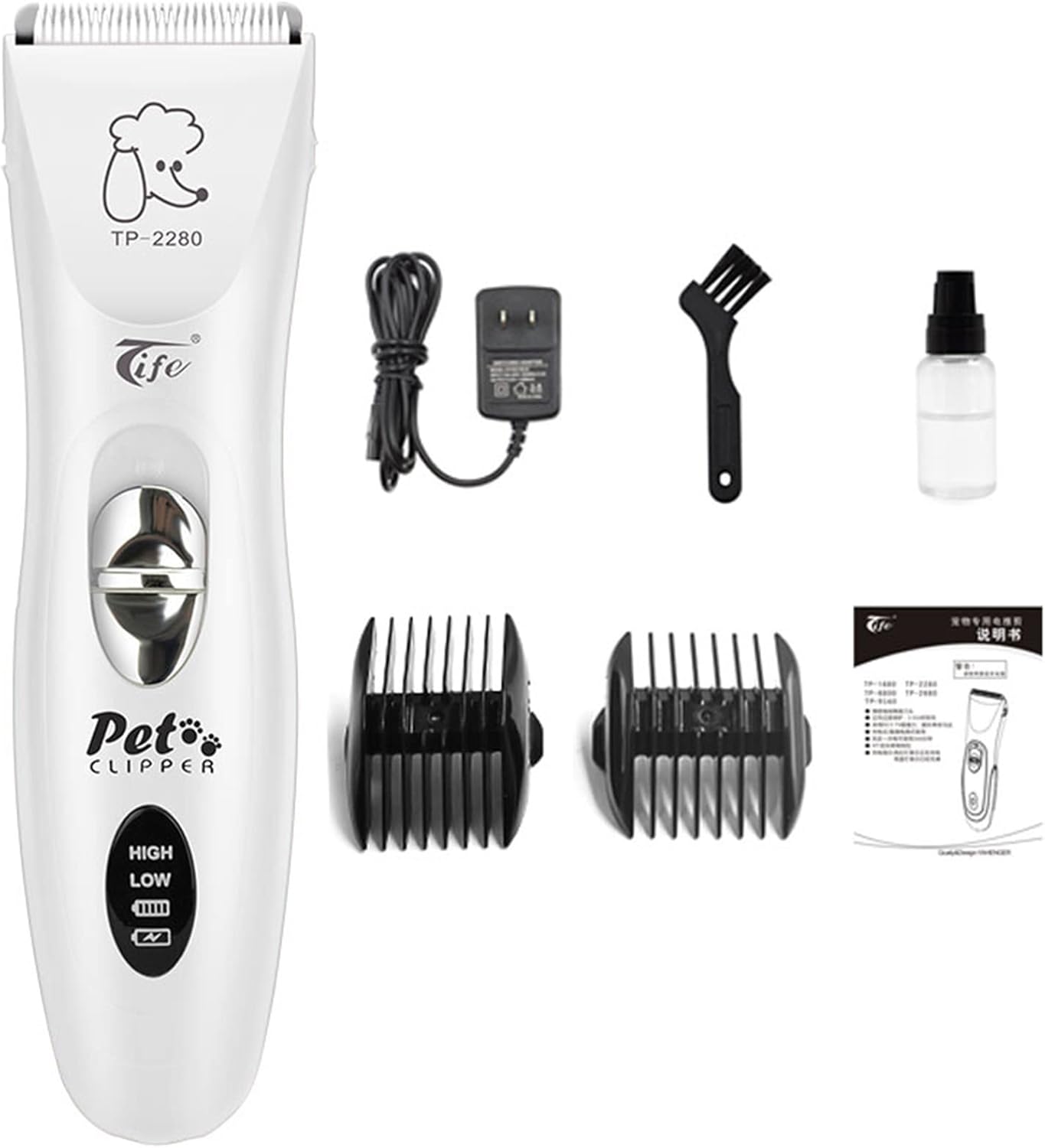 Dog Clippers Low Noise for Grooming, Cordless Electric Quiet Pet Shaver with USB Rechargeable, Dog Grooming Clippers Kits Shaver Shears Dog Nail Clippers for Dogs Cats