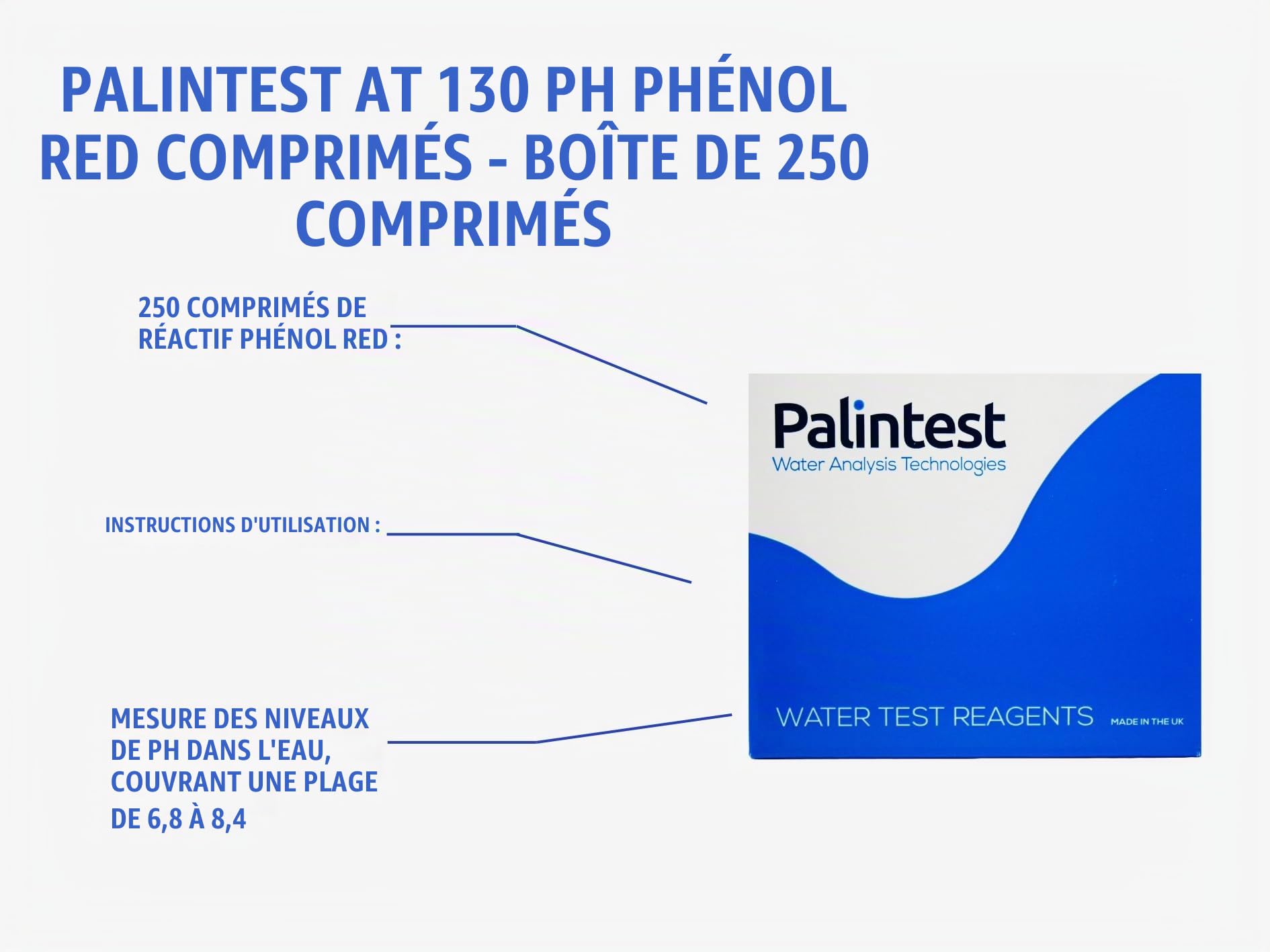 Palintest PH Rouge de Phénol comprimés – boîte de 250 comprimés