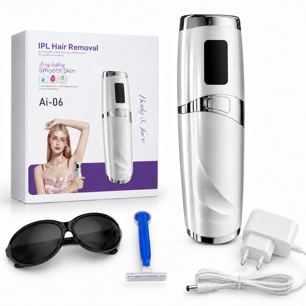 Motswedi Epilatore Luce Pulsata, Con Funzione di Raffreddamento, Laser Peli Donna, 999.999 Lampi, Luce Pulsata, Potenza Regolabile a 9 Livelli, Epilatore Elettrico Donna, Per Donne, Uomini, Ascelle