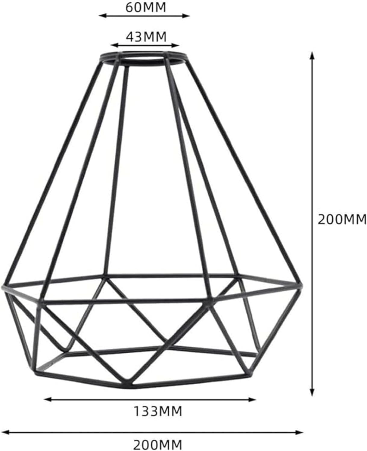 Moderne schwarze geometrische Decken Pendelleuchtenschirme, Drahtkäfig Lampenschirme - Bild 8 von 48