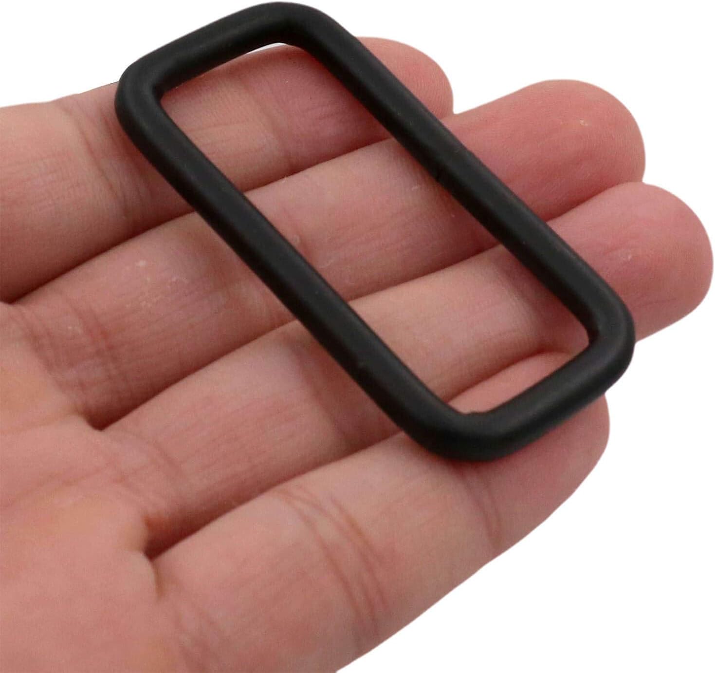 Generic Metal Black Rectangle Buckle 2" X 0.8" Inside Dimension for Strap Keeper Pack of 10