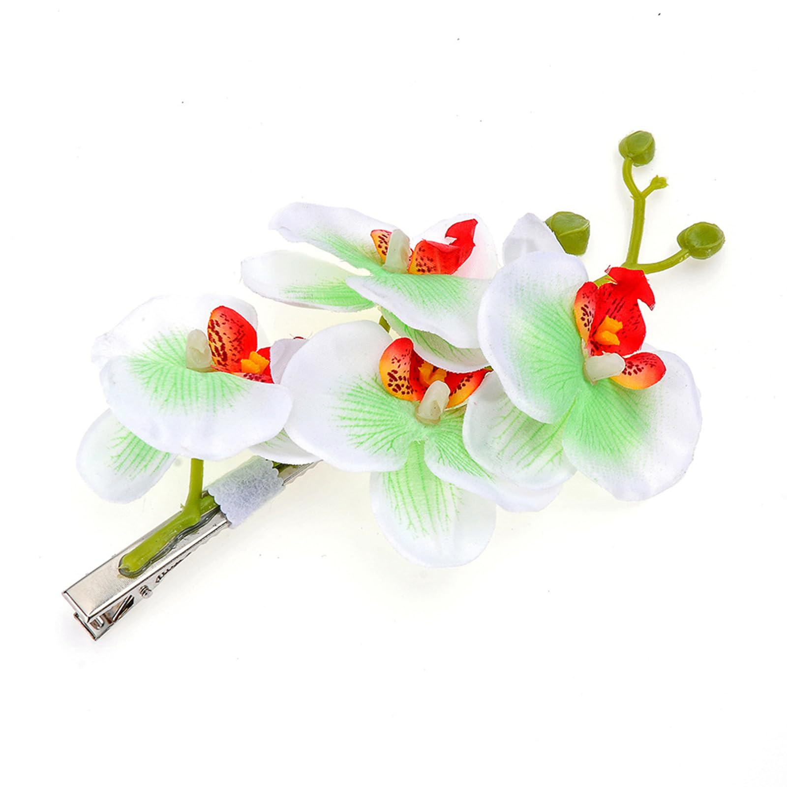 4pcs Butterfly Orchid Hair Clips Artificial Phalaenopsis Alligator Hair Pins Hawaii Flowers Headwear, Color, 1 count (Pack of 4) - Image 3