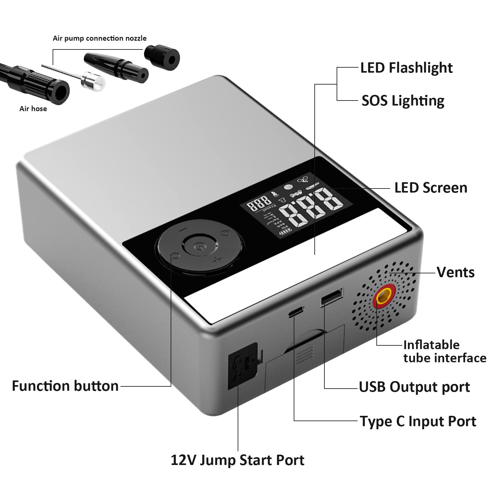 Arrancadores de salto 24000 mAh con compresor Aair