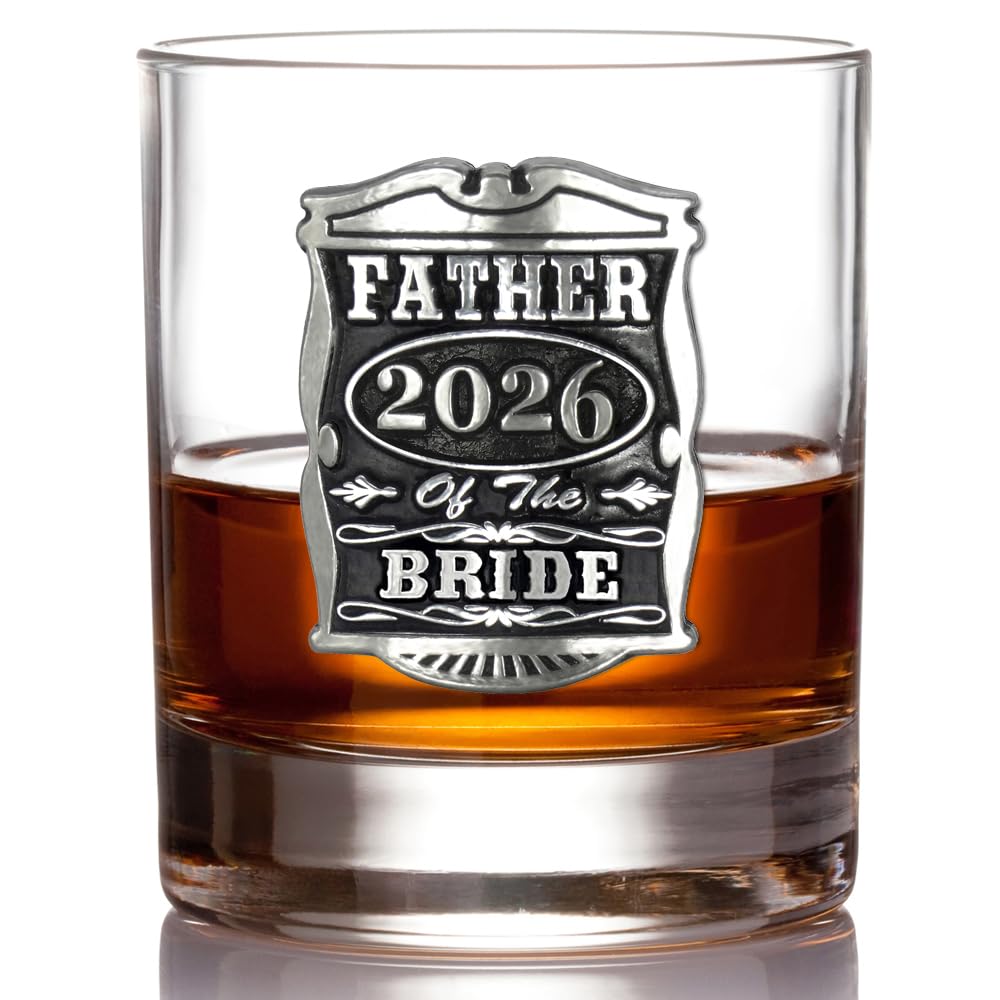 English Pewter Company 325 ml kubek do whisky z motywem ojca panny młodej spersonalizowany z Twoim rokiem – idealne prezenty ślubne dla drużby – pudełko prezentowe [WD005]