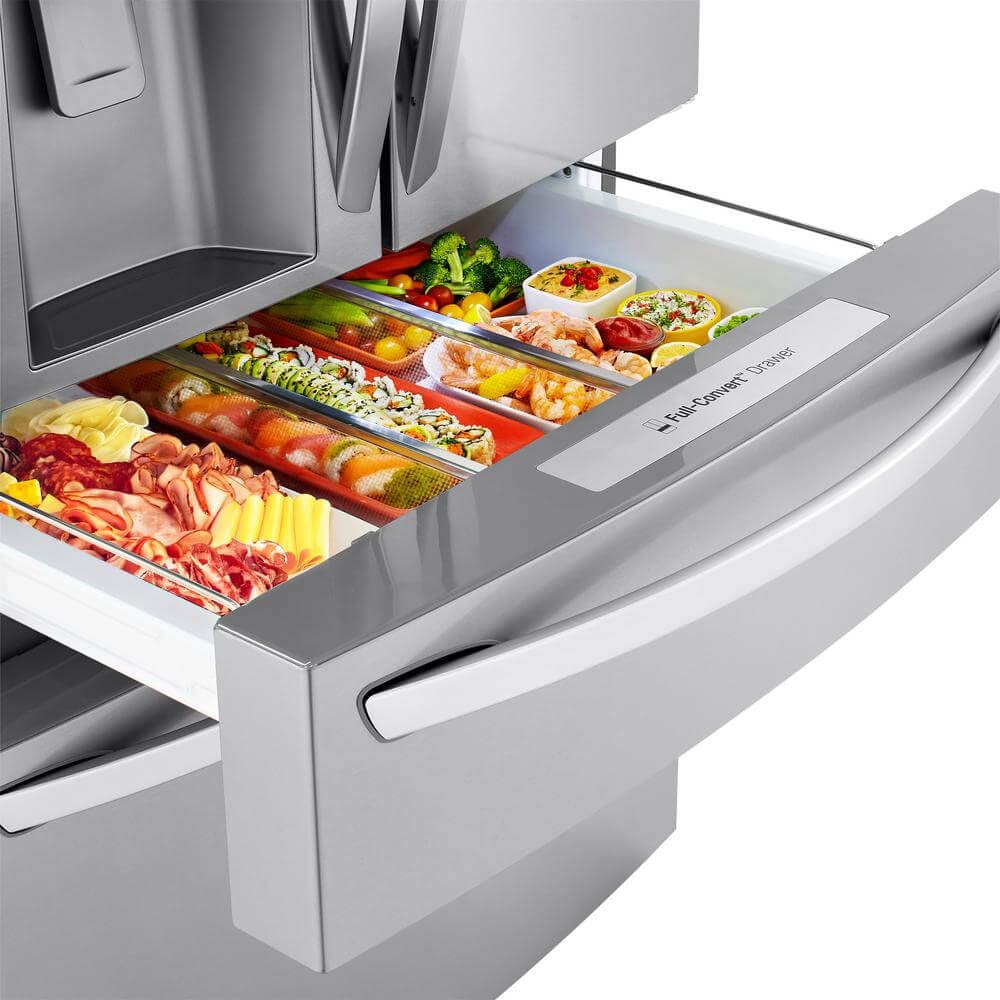 LG 23 cu. ft. Door-in-Door 4-Door French Door Refrigerator, Dual and Craft Ice in PrintProof Stainless Steel, Counter Depth LRMDC2306S on Fridge.com