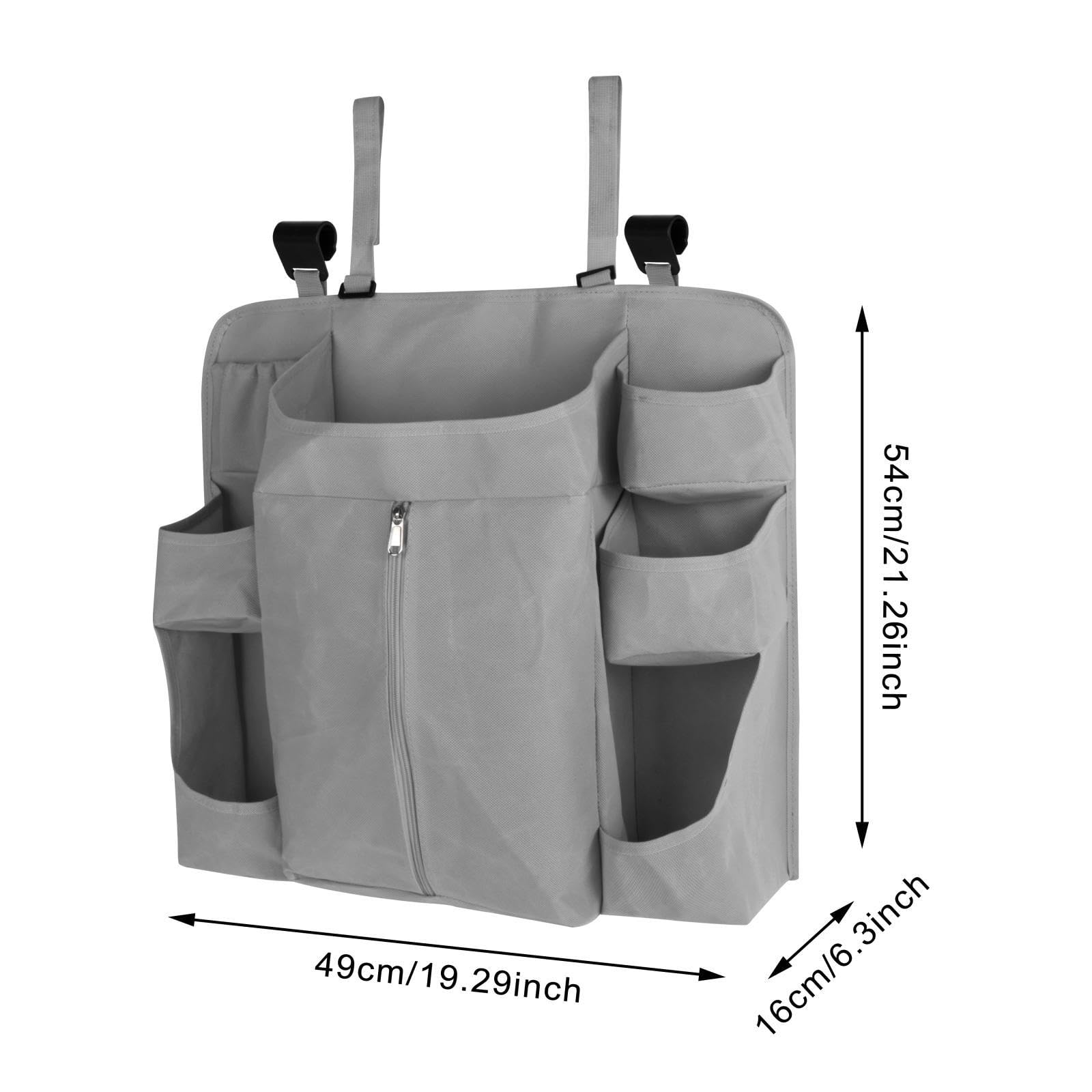 Organizador Colgante para Pañales Y Accesorios de Bebé con 13 Bolsillos Y Estanterías Profundas Fabricado en Tela No Tejida Diseño Práctico Y Durader, Gris Oscuro, tal como se describe