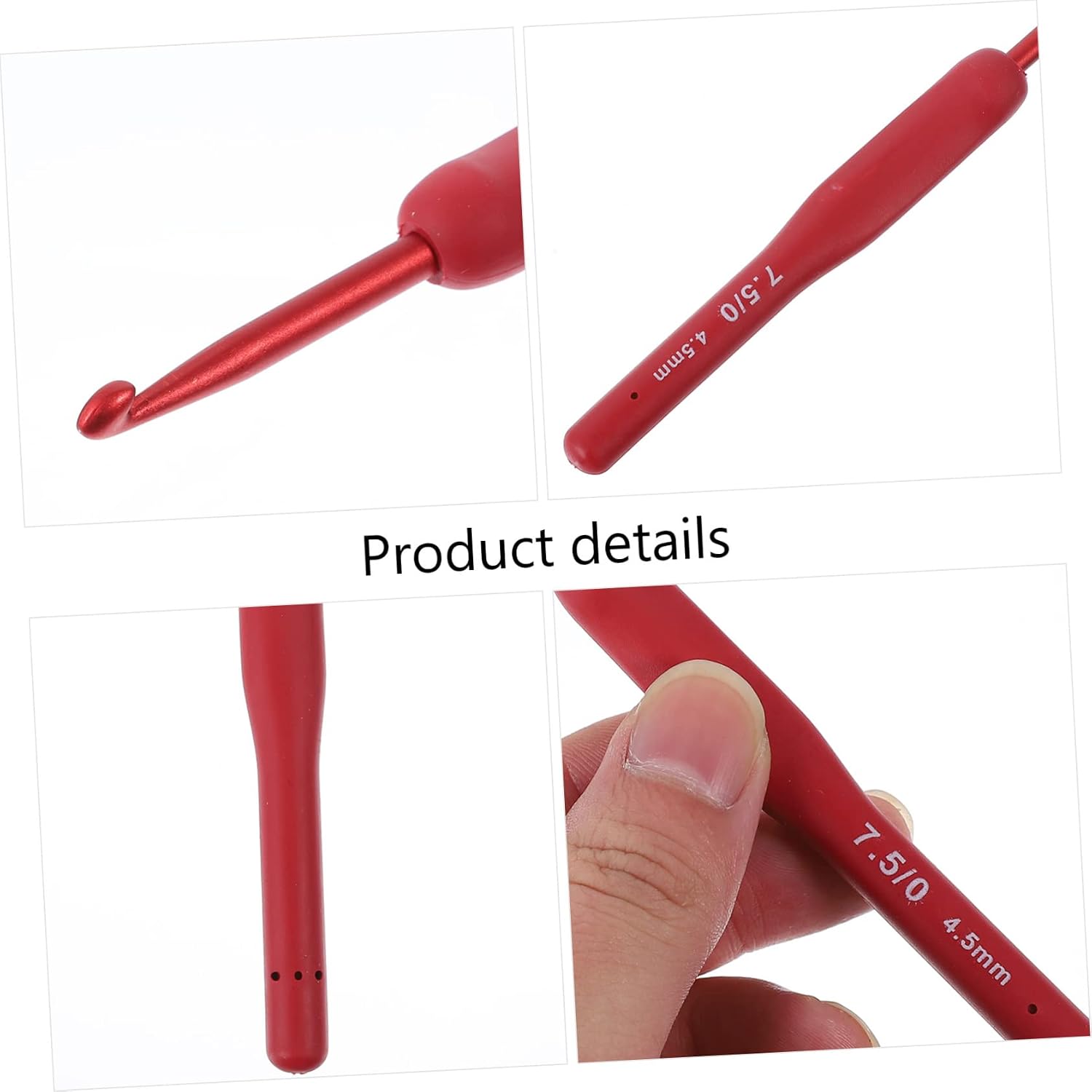 Lurrose 18pcs Ergonomic Crochet Hooks Set Knitting Needles Kit Aluminum Crochet Hook Set for Beginners Lovers