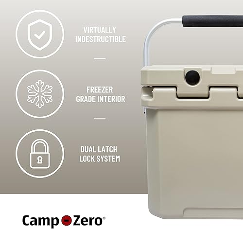 Miniatura 2 de CAMP-ZERO Baúl de hielo duro portátil de 12 litros y 12.6 cuartos de galón, perfecto para bebidas, almuerzo, playa, picnic, canotaje, campamento y