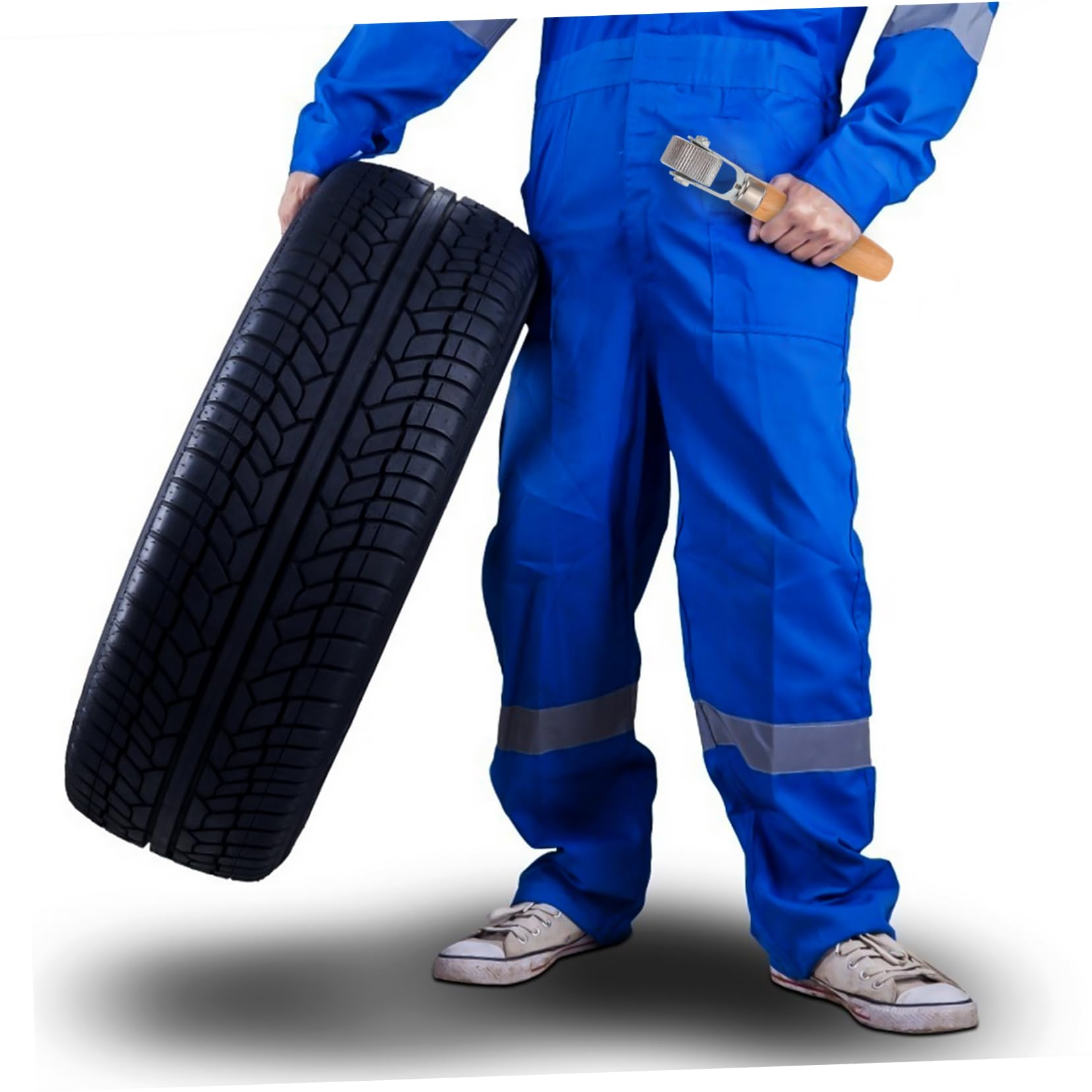 Didiseaon Herramienta Sellado de 3 Piezas Neumáticos para Coche Reparar en Rodillos de Presión de Madera y Acero Eficaz y Buen para Reparación Ruedas