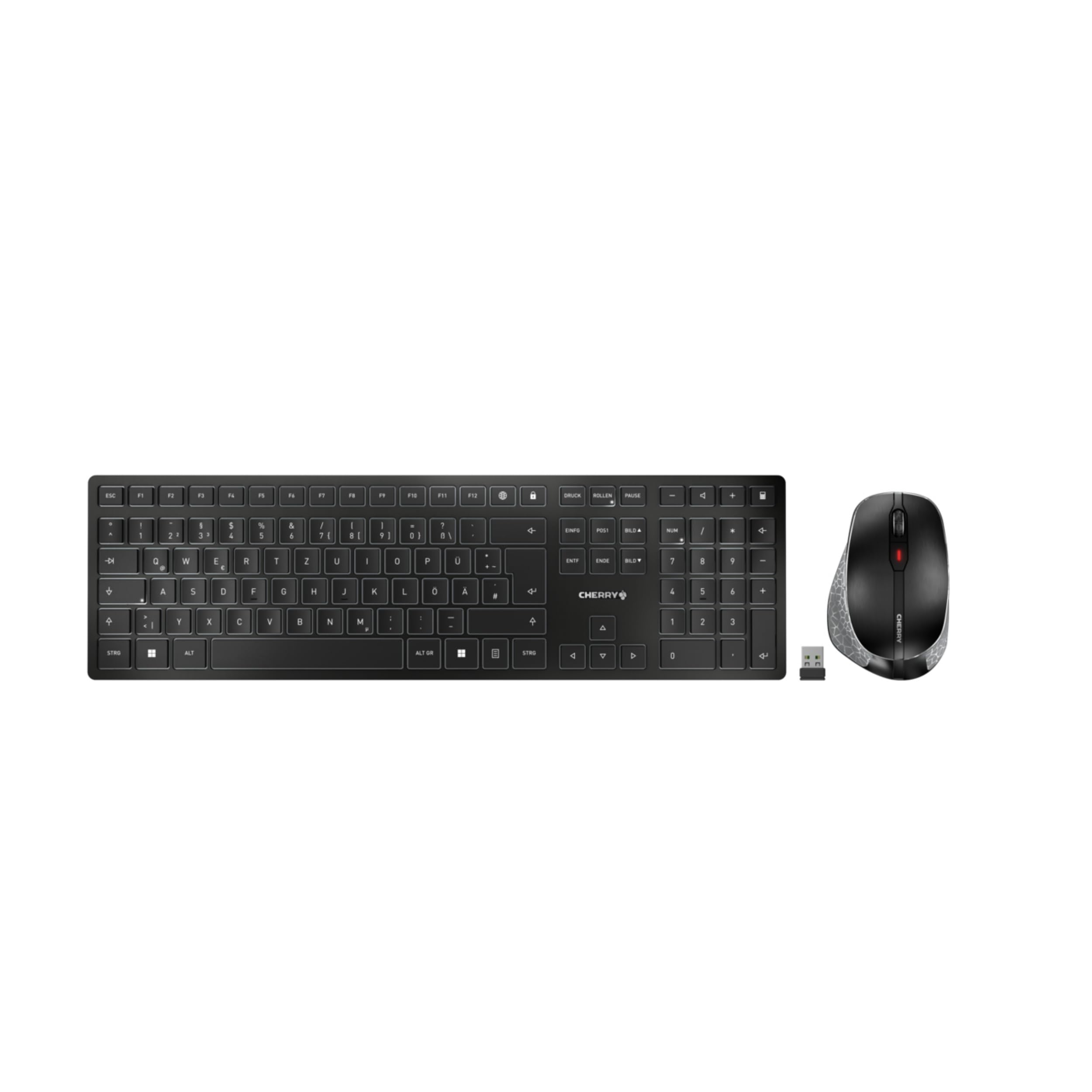 CHERRY DW 9500 Slim, Kabellose Tastatur und Maus, Deutsch QWERTZ, Schwarz