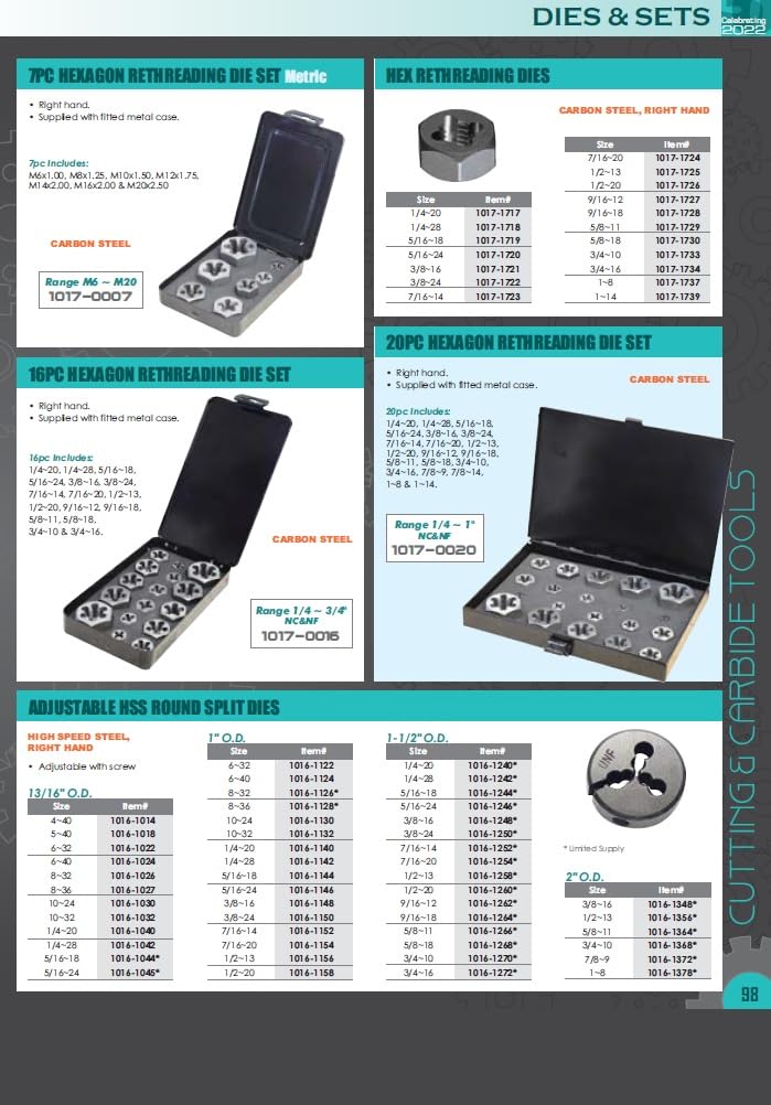 HHIP 1011-3306 6 Piece NPT Taper Pipe Tap Set, 1/4~1-1/4 Inch