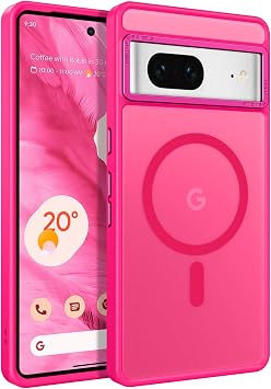 BENTOBEN for Google Pixel 7 Case [Compatible with Magsafe] Translucent Matte Magnetic Pixel 7 Case Magsafe Slim Thin Shockproof Women Men Protective Phone Cases Cover for Google Pixel 7 6.4", Hot Pink