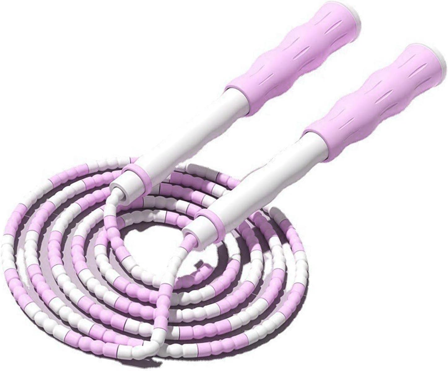 Segmented Jumping Rope, Segmented Jumping Rope Adjustable Untangled Beaded Flexible PP Plastic for Kids (Purple