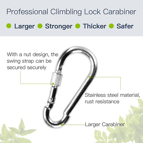 Miniatura 5 de KOMUSMO - Juego de 2 correas colgantes para árbol de 5 pies (juego de 2), correas de árbol portátiles para acampar con protector de árbol, soporta