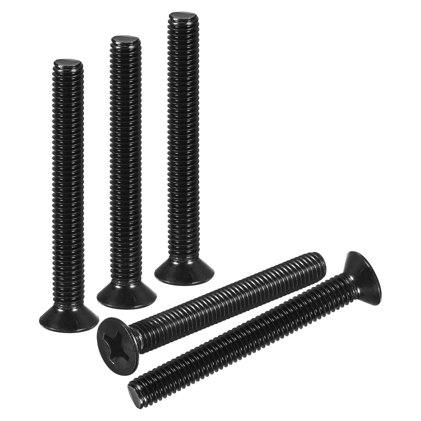 DTGN M6-1x50 Flat Head Countersunk Machine Screws - 15pcs - Good for Furniture and Machinery - 304 Stainless Steel Phillips Machine Screws Bolts - Black Oxide Finish — image 1