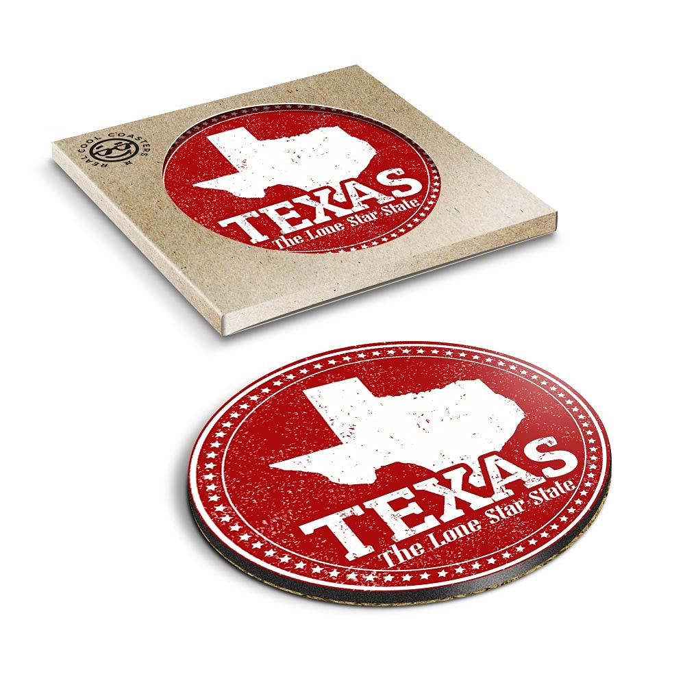 1 x Eco Boxed Cork Coasters - Texas State USA America Map Travel Drink Cup Mug Glass Table Mat #4746