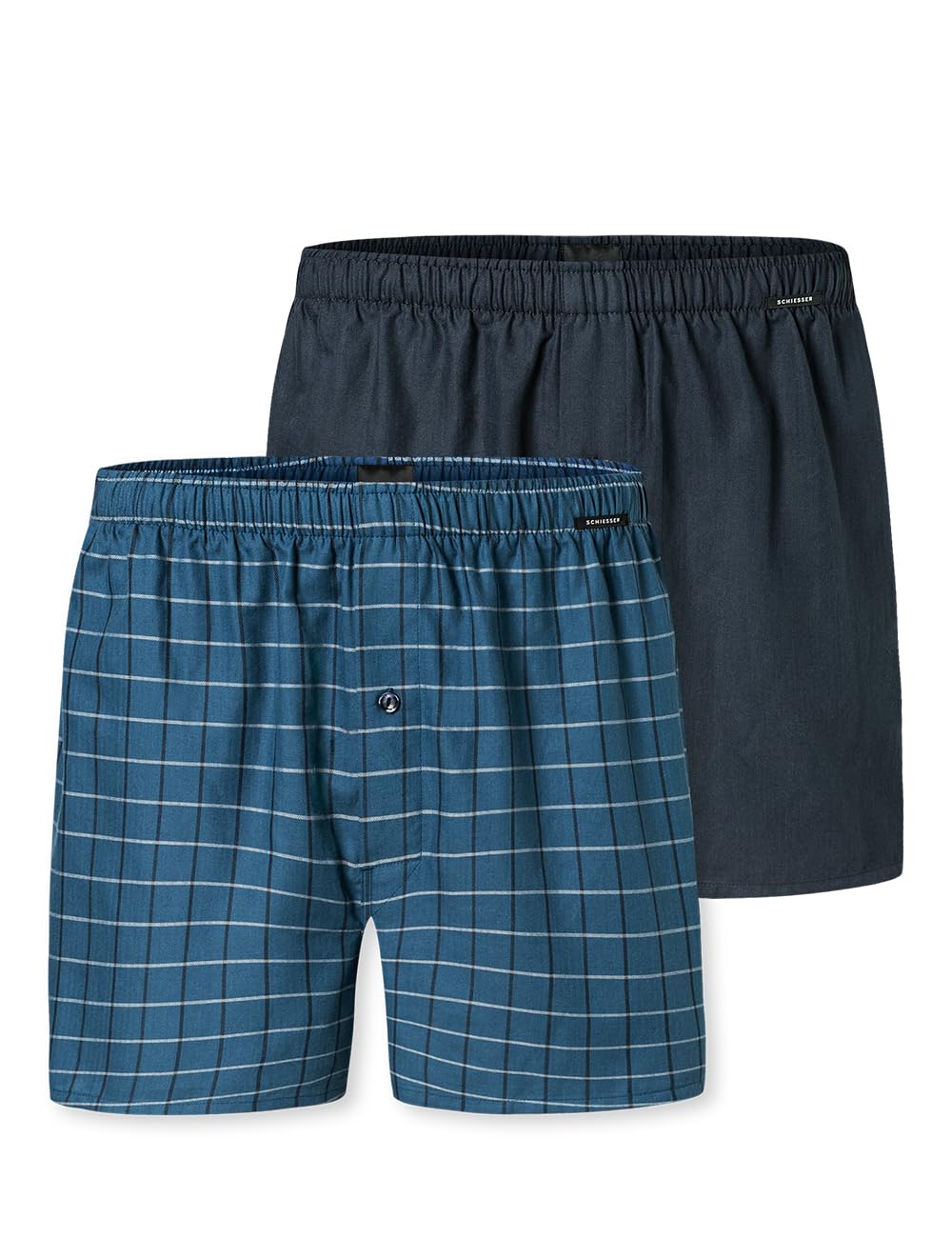 Schiesser Herren 2 Pack Boxershorts Baumwolle Web Multipack - Webboxer, Sortiert 5_182428, 10