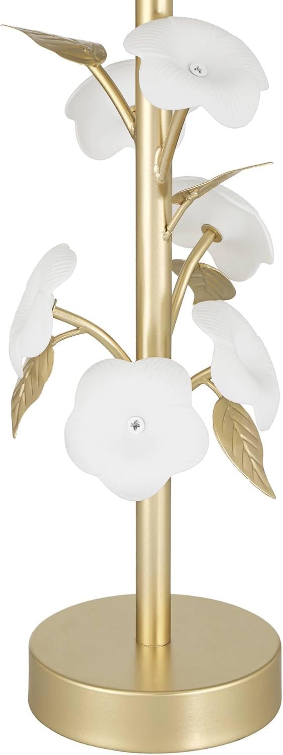 360 Lighting Descanco 21" High Gold and White Flower Table Lamp