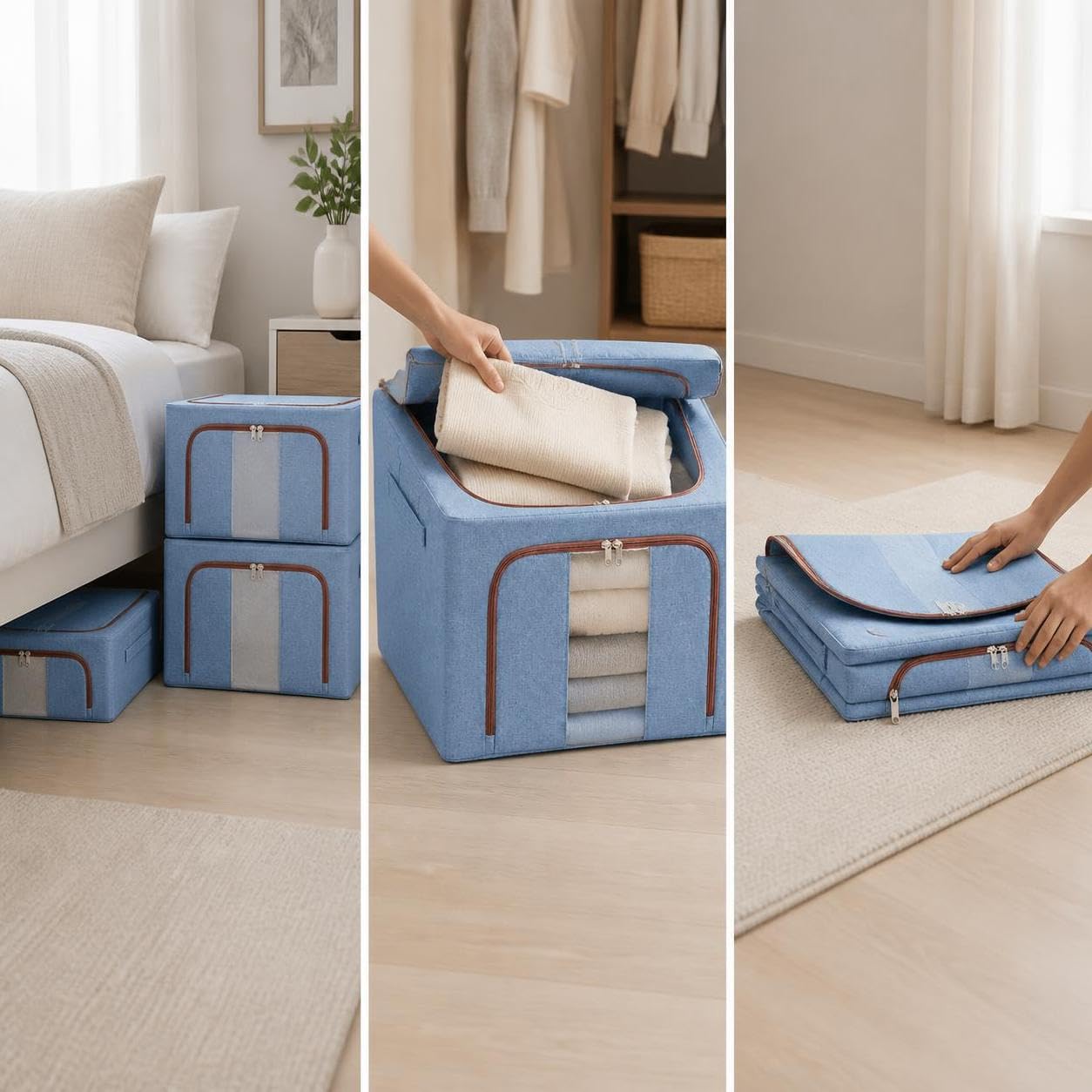 Faltbare Aufbewahrungsbox aus Stoff, 100 l (60 × 42 × 40