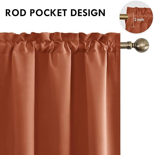 Miniatura 4 de DWCN Cortinas opacas con aislamiento térmico, ahorro de energía y reducción de ruido, cortinas para dormitorio y sala de estar, ocre quemado, 38
