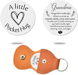 Pocket Hug Coin Token Chirstmas Birthday Gifts Long Distance Relationship Keepsake Gift Keychain for Women Men Boys Girls