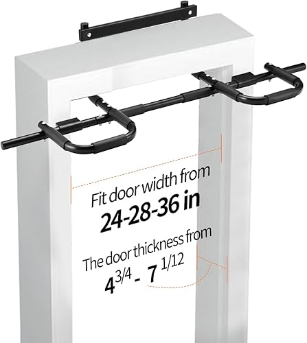 Miniatura 4 de NOWAKE Barra de dominadas multiagarre para puerta, 330 libras, resistente, 47.3 pulgadas, ancho extra, portátil, funcional, ergonómico, marco de