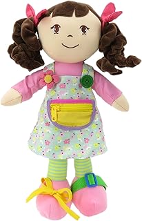 linzy Toys 16" Educational Doll/Adorable Plush Doll Comes with a Removable Outfit Packed with Closures-Perfect for Testing a Little One's Problem Solving and Motor Skills