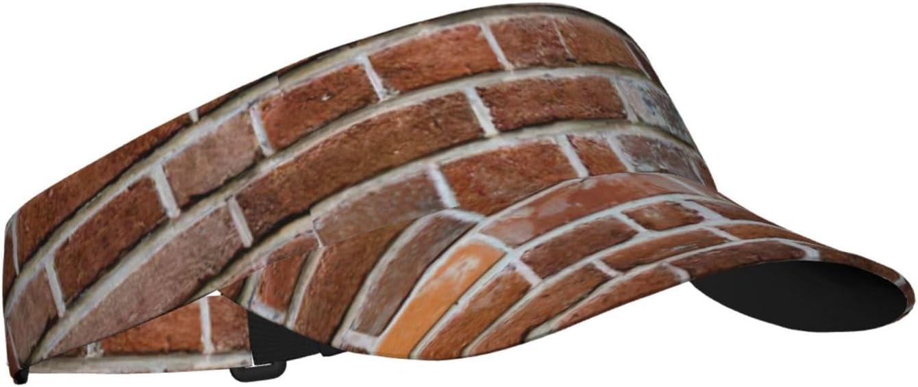 Old Brick Wall Print Sports Sun Visor Hats,Adjustable Sun Caps for Men Women Adults Lightweight